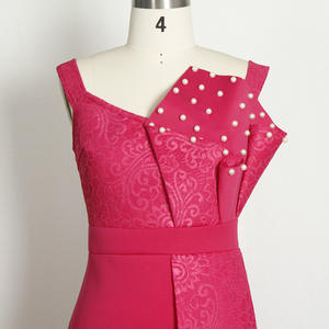 Abito da sera lungo con volant sulle spalle e volant sulle spalle abito da sera lungo Maxi Plus Size con pieghe eleganti increspate - Product Image 4