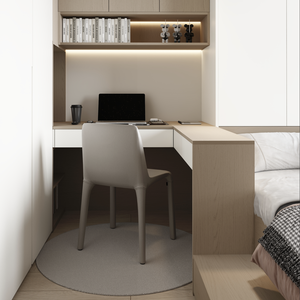 โต๊ะทำงานสั่งทำจากโรงงานพร้อมตู้หนังสือไม้ เฟอร์นิเจอร์จัดเก็บอเนกประสงค์ประหยัดพื้นที่สำหรับห้องนอนและห้องนั่งเล่น - Product Image 3