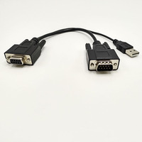 Ensamblaje de cable USB de cobre estañado DB9 hembra a DB9 macho para pantalla táctil Computadora industrial Cables y cables industriales
