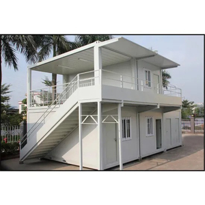 Casa de playa prefabricada de hormigón rápido, contenedor modular de 2 pisos plano de bajo coste - Product Image 2