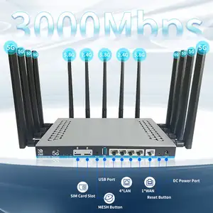 تصميم جديد Z8102AX WiFi6 3000Mbps Openwrt راوتر واي فاي بشبكة واسعة 5G