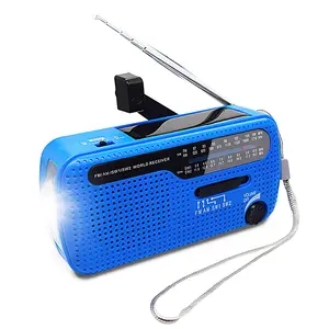 Caricabatterie per telefono USB dinamo a manovella solare di emergenza di alta qualità Radio FM AM SW per campeggio da viaggio