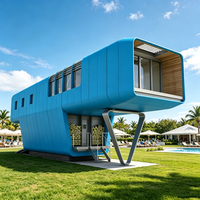 Conteneur carré portable, cabine modulaire entièrement équipée, prête à l'emploi pour le camping, les parcs, les maisons d'hôtes, les maisons de plage, les bureaux et les salons.