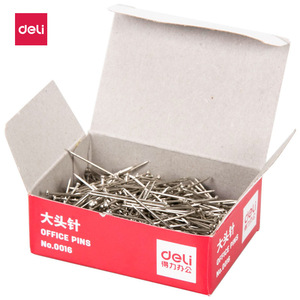 Deli Office Pins 0016 Nickel Plated Metal Standard Pin Box Of 500 Pieces For Office Use - Product Image 1