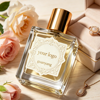 Autocollant personnalisé en relief UV pour flacon de parfum, bordure dorée, étiquette de parfum pour emballage cosmétique