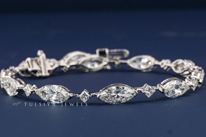 Pulsera de Diamantes Cultivados en Laboratorio de Oro Blanco de 14K para Mujer, Pulsera de Diamantes Clásica Tipo Tenis, Joyería Fina, Regalo de Boda - Product Image 4