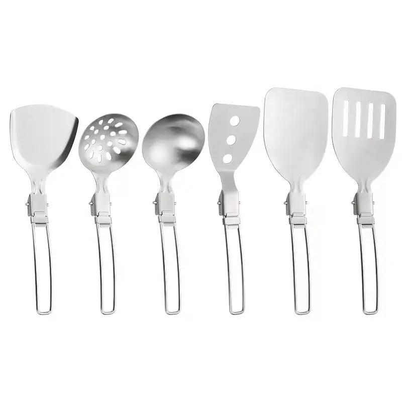 foldable leaky spoon with large hole durable food grade strainer spoon for draining & frying