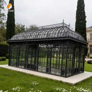 विशाल आउटडोर विटोरियन शैली ने बगीचे की सजावट के लिए लोहे के ग्रीनहाउस धातु ग्लास गज़ेबो - Product Image 3