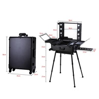 Trousse de maquillage de studio extensible avec étui de Train de maquillage lumineux Offre Spéciale organisateurs de maquillage professionnels en aluminium étui de vanité de mode