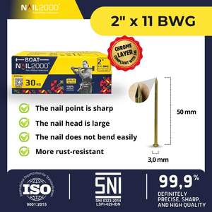 Clavos Comunes de Acero al Carbono Pulido de 2.5 Pulgadas de Alta Resistencia con Cabeza Antideslizante con Patrón para Estructuras y Cubiertas - Product Image 2