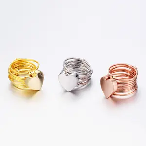 New Design Stainless Steel Jewelry Creative Magic 2 In 1 Ring Bracelet Heart Custom Design Folded Wedding Ring For Women