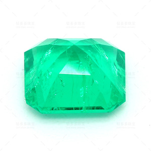 Synthetic Emerald Loose Stone 8x8mm Princess Square Green For Jewelry Making - Product Image 2