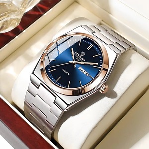 Drioshipping Fashion Quartz Wristwatches Waterproof Luminous Date Week <b>Silver</b> <b>Clock</b> Men Watch Casual Quartz Men's Reloj Hombre - Product Image 6
