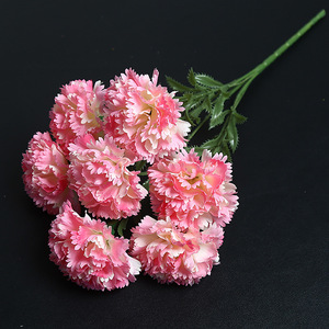 Fiori Artificiali, Bouquet di Garofani a 7 Teste, Materiali Floreali per Decorazioni Domestiche, Composizioni Floreali per Interni ed Esterni - Product Image 3