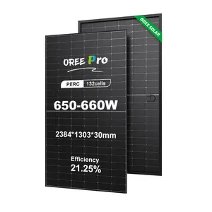 Nhà sản xuất Mono cung cấp giá bán buôn PV bán đầy đủ màu đen năng lượng mặt trời 500W 550W modul Bảng điều chỉnh tấm 410W Watt