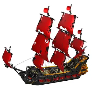 Mould King-bloques de construcción de Barco Pirata, juego de bloques de construcción de barco pirata de Piratas del Caribe, la venganza de la Reina Ana, 13109