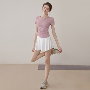 Camiseta de manga corta Lulu personalizada, transpirable, con abertura, deportiva, para ocio al aire libre, talla grande, para <span class=keywords><strong>mujer</strong></span>, ¡la más vendida! - Product Image 5