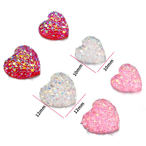 Apliques de Resina <span class=keywords><strong>con</strong></span> Purpurina de Colores <span class=keywords><strong>en</strong></span> Forma de Corazón de 10/12mm al por Mayor, Pedrería <span class=keywords><strong>con</strong></span> Base para Manualidades, Ropa y Zapatos - Product Image 4