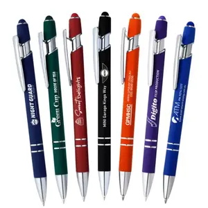 Customized Cute Metal Ballpen Custom Cheap Stylus Gel Ballpoint Logo Metal Branded Printed Promotional Gift Ball Business Pen