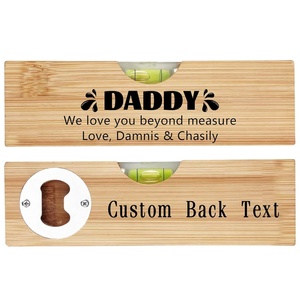 Regalo personalizado para el Día del Padre o cumpleaños: Regla de nivel de <span class=keywords><strong>madera</strong></span> con abridor de botellas y <span class=keywords><strong>medidor</strong></span> de altura para niños, con nombre. - Product Image 2