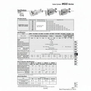 Cilindro de guía SMC Pneumatics para el aire, - Product Image 1