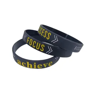 Factory Custom free customized wristband party supplies success /focus/achieve wristband for event