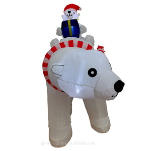 Ours polaire gonflable de Noël de 6,5 pieds (largeur) avec tête oscillante, décoration de jardin gonflable d'extérieur avec lumières LED pour jardin, pelouse et fête - Product Image 2