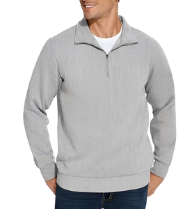 Proveedor de Ropa Deportiva Personalizada para Hombre, Sudadera Ligera con Cierre de Cremallera y Cuello Alto para Marcas de Streetwear Estadounidenses - Product Image 1