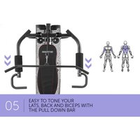 Appareil de musculation multifonctionnel commercial pour la maison, machine d'entraînement de force avec contrepoids de 100 livres, en acier, MaibuFit