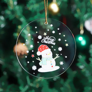 Ornement rond en cristal K9 - Boule de Noël en verre vierge pour gravure personnalisée, élégant pendentif pour sapin de Noël et cadeau souvenir - Product Image 1