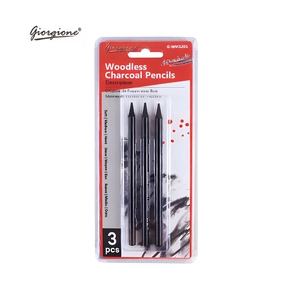 Set di Matite Artistiche a Carbone di Legno Giorgione, Fusto Nero, Stampa UV, Servizio Personalizzato all'Ingrosso, Forniture Professionali <span class=keywords><strong>per</strong></span> <span class=keywords><strong>Disegno</strong></span> - Product Image 1