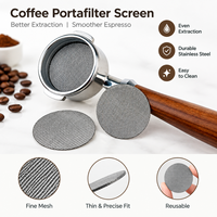 Saringan Puck Espresso Baja Tahan Karat 304 Food Grade 51mm 58.5mm Pelat Filter Distribusi Kopi Lapis Ganda