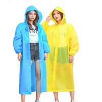 Poncho de pluie jetable intégral pour adultes, en EVA épaissi, à motif uni, portable pour le voyage et le cyclisme en extérieur