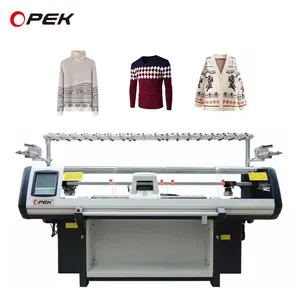 Machine à tricoter entièrement automatique pour chandails Machine à tricoter plate informatisée par système Jacquard 3 72 pouces 1200-1400 tr/min
