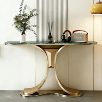 Table d'entrée moderne minimaliste en métal de luxe léger avec fonction de démontage