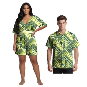 Combinaison hawaïenne <span class=keywords><strong>sexy</strong></span> pour femmes, chemises décontractées pour hommes style Tapa Samoan, vêtements unisexes à motif tribal polynésien pour amoureux, costume personnalisé pour <span class=keywords><strong>couple</strong></span> - Product Image 1