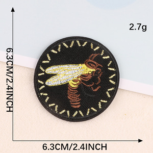 Hot bán Custom made Nhiệt Báo Chí sắt-on ủng hộ Thiết kế động vật tròn vòng thêu các bản vá lỗi Phù Hiệu cho quần áo túi - Product Image 5