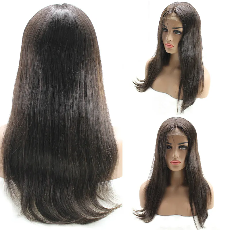 Wig Renda Frontal Pengiriman Gratis Sampel Rambut Perusahaan Produk Rambut Kamboja Mentah Tidak Kusut Tanpa Rontok Lurus Renda Swiss