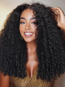 Perruque bouclée birmane 13X4 pré-traitée avec des extrémités en spirale, prête à porter, boucles en spirale, perruque en cheveux humains avec dentelle frontale, cordon de serrage - Product Image 1