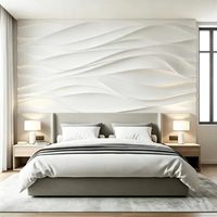 Papier peint mural 3D stéréo ondulé en relief, texture velours satinée, nature morte blanc pur, minimaliste moderne pour tête de lit de chambre
