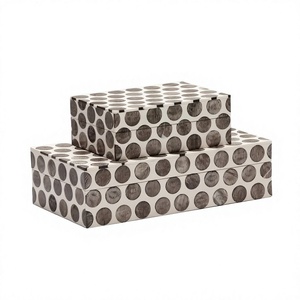 Jewelry <b>Box</b> Set Of 2 Different Size Fabulous Design Wood with Bone Inlaid Work Jewelry <b>Box</b> Cosmetic Storage <b>Box</b> For Best Selling - Product Image 1