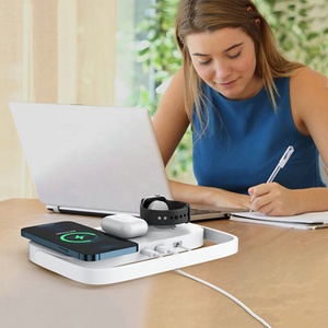 Vente en gros 15W support de <span class=keywords><strong>chargeur</strong></span> <span class=keywords><strong>sans</strong></span> <span class=keywords><strong>fil</strong></span> 3-en-1 LED lampe de bureau veilleuse pour iPhone chevet bureau à domicile 3-en-1 <span class=keywords><strong>chargeur</strong></span> électrique Pad - Product Image 6