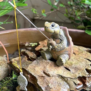 ตุ๊กตาเต่าตกปลาเรซิ่นน่ารัก ขายส่ง ของตกแต่งสวนจิ๋ว - Product Image 1