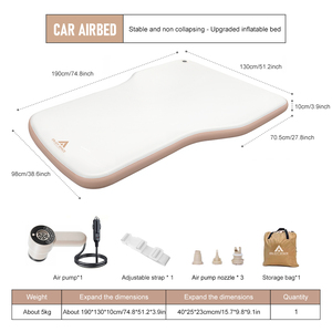 Cama Inflable para Auto, Plegable, Ajustable, con Bomba, Colchón Inflable para Camping en Auto - Product Image 6