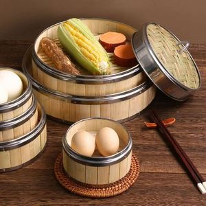Alimentos Hechos a Mano para Vaporera de Bambú, Vaporizador Natural de 10 Pulgadas, Paquetes Listos, <span class=keywords><strong>Marca</strong></span> Personalizada, Adaptador para Dim Sum - Product Image 1