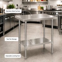 Tables en acier inoxydable 304/201, parfaites pour toutes sortes d'utilisations, comme les barbecues en plein air, les étagères de garage, etc.