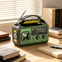 Radio Meteorológica AM/FM con Manivela Solar H35 de 20000mAh, Linterna, Fuente de Energía Portátil de Emergencia para Desastres y Supervivencia, 5V2A
