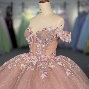 Nouvelle robe de bal longue rose bonbon ornée de perles et de fleurs, robe de soirée Quincess Dy6754 - Product Image 3