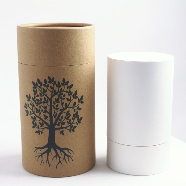 Sustainable Biodegradable Recyclable Kraft Paper Tube Box Custom Tree Life Print Eco-friendly Packaging for Coffee Tea Custom