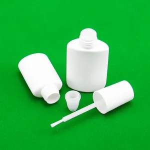Bottiglia di plastica HDPE con pennello Minimal bianco bottiglia nera per smalto per unghie colla per ciglia Super colla per uso di bottiglia di cosmetici
